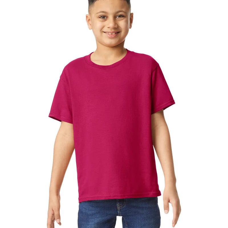 Gildan 5000B Youth Heavy Cotton Fabric - Cardinal Red, Classic Fit, Short Sleeve (1 Shirt)
