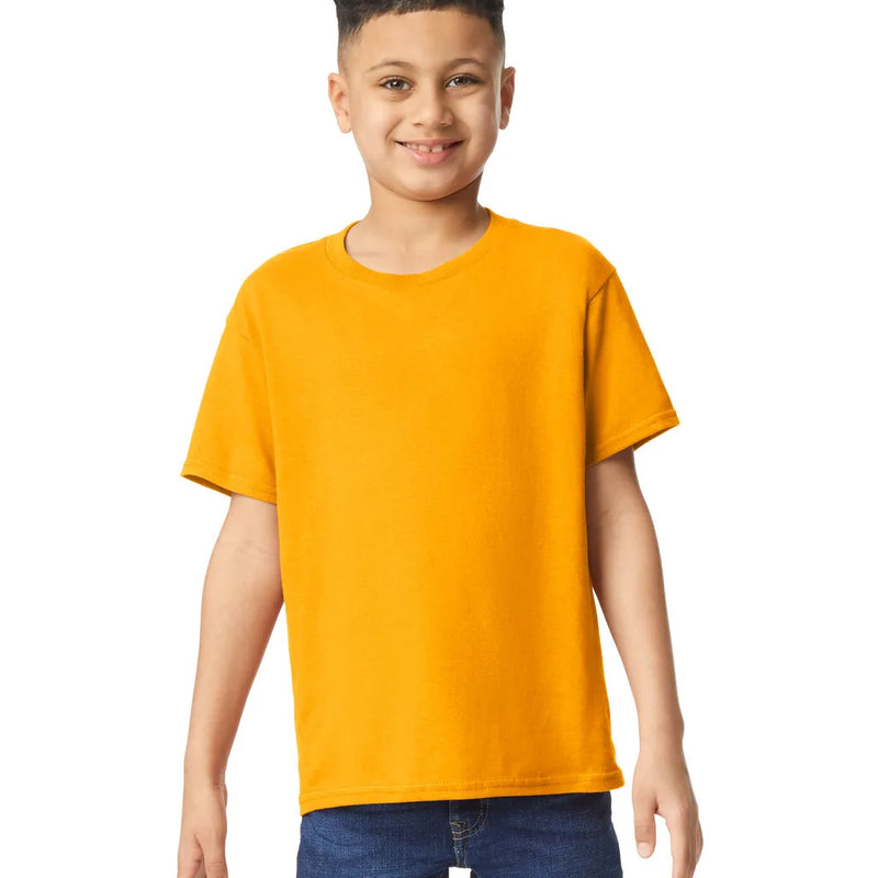 Gildan 5000B Youth Heavy Cotton Fabric - Gold, Short Sleeve, Classic Fit (1 Piece)