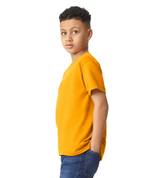 Gildan 5000B Youth Heavy Cotton Fabric - Gold, Short Sleeve, Classic Fit (1 Piece)