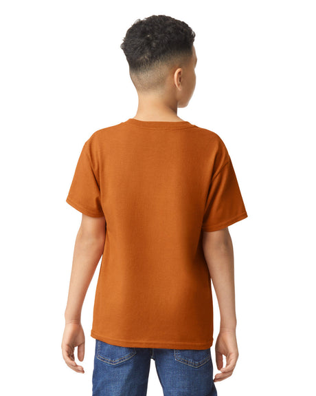 Gildan 5000B Youth Heavy Cotton Fabric - Texas Orange, Classic Fit, Short Sleeve (1 Shirt)