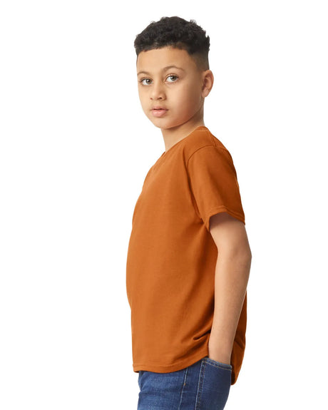 Gildan 5000B Youth Heavy Cotton Fabric - Texas Orange, Classic Fit, Short Sleeve (1 Shirt)