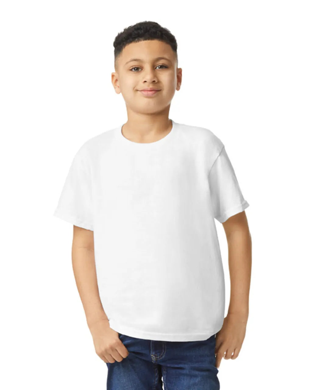 Gildan 5000B Youth Heavy Cotton Fabric - White, Short Sleeve, Classic Fit (1 Piece)