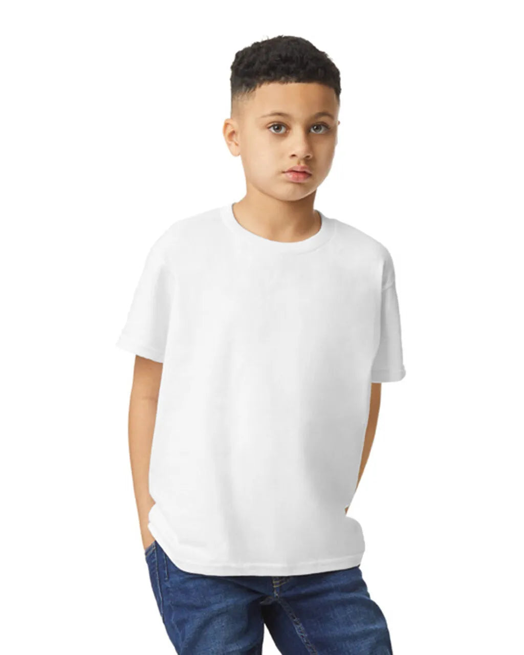 Gildan 5000B Youth Heavy Cotton Fabric - White, Short Sleeve, Classic Fit (1 Piece)
