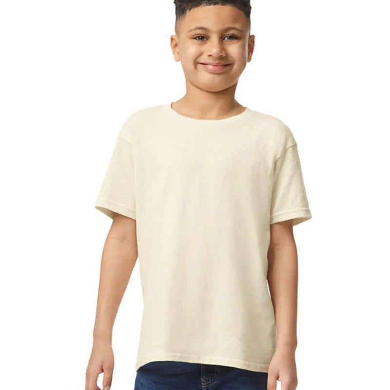 Gildan 5000B Youth Heavy Cotton Fabric - Natural, Short Sleeve, Classic Fit (1 Shirt)