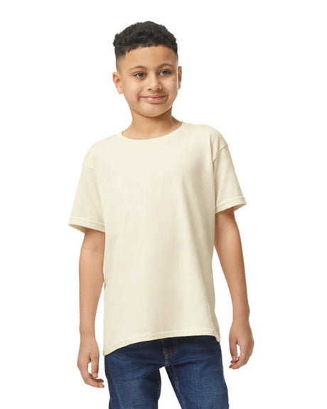 Gildan 5000B Youth Heavy Cotton Fabric - Natural, Short Sleeve, Classic Fit (1 Shirt)