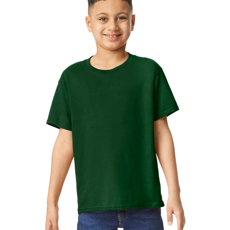 Gildan 5000B Youth Heavy Cotton Fabric - Forest Green, Short Sleeve, Classic Fit (1 Shirt)