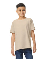 Gildan 5000B Youth Heavy Cotton Fabric - Sand, Short Sleeve, Classic Fit (1 Piece)