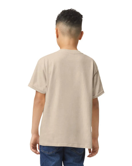 Gildan 5000B Youth Heavy Cotton Fabric - Sand, Short Sleeve, Classic Fit (1 Piece)