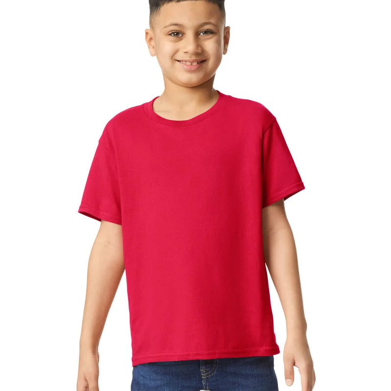 Gildan 5000B Youth Heavy Cotton Fabric - Red, Classic Fit, Short Sleeve (1 Shirt)