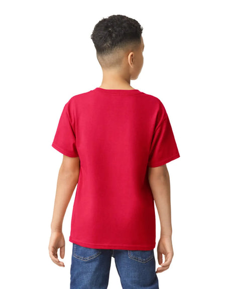 Gildan 5000B Youth Heavy Cotton Fabric - Red, Classic Fit, Short Sleeve (1 Shirt)