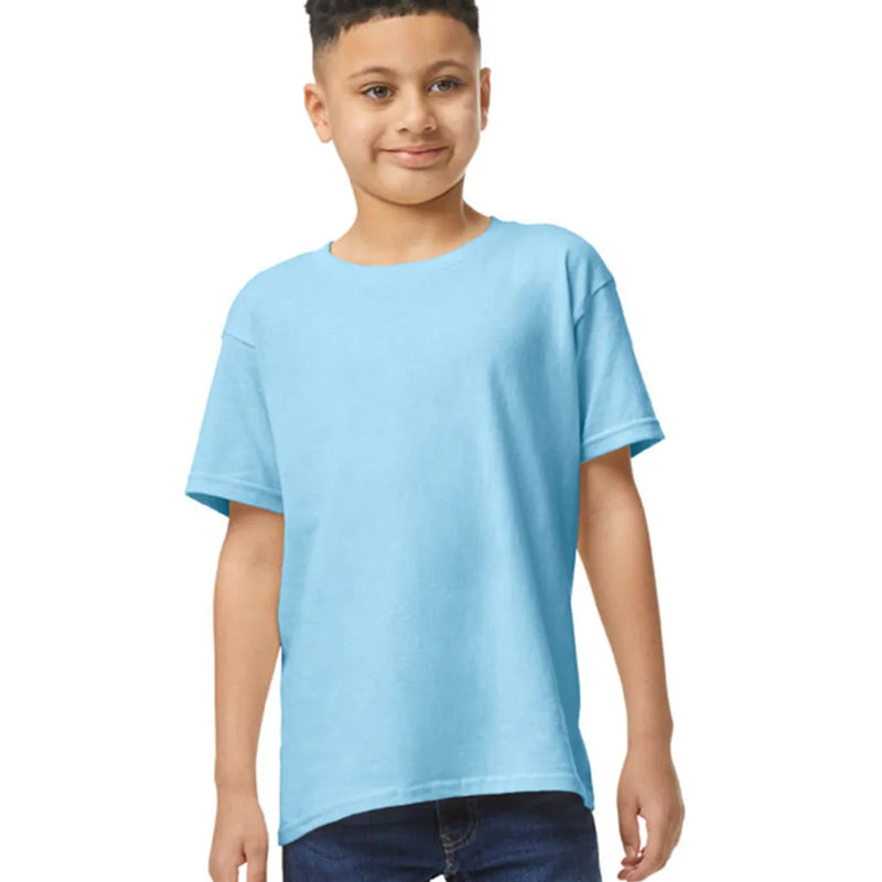 Gildan 5000B Youth Heavy Cotton Fabric - Light Blue, Short Sleeve, Classic Fit (1 Shirt)