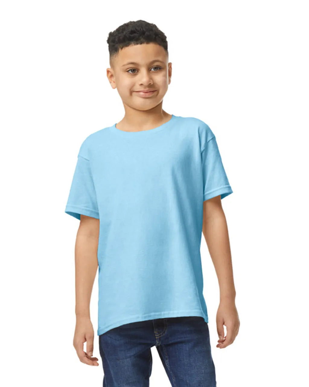 Gildan 5000B Youth Heavy Cotton Fabric - Light Blue, Short Sleeve, Classic Fit (1 Shirt)