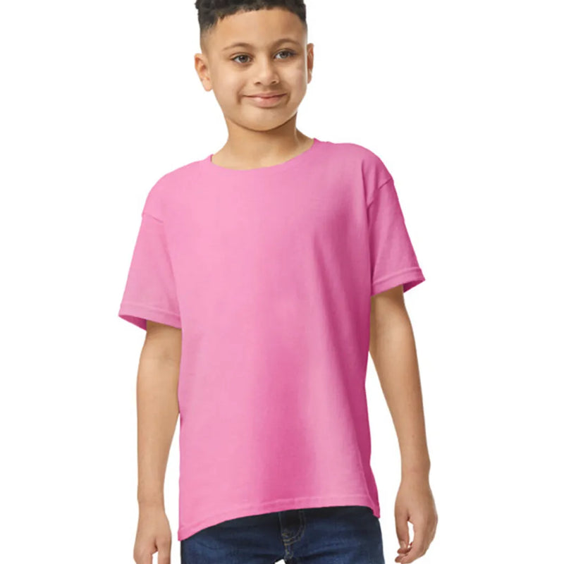 Gildan 5000B Youth Heavy Cotton T-Shirt Fabric - Azalea, Short Sleeve, Classic Fit (1 Piece)