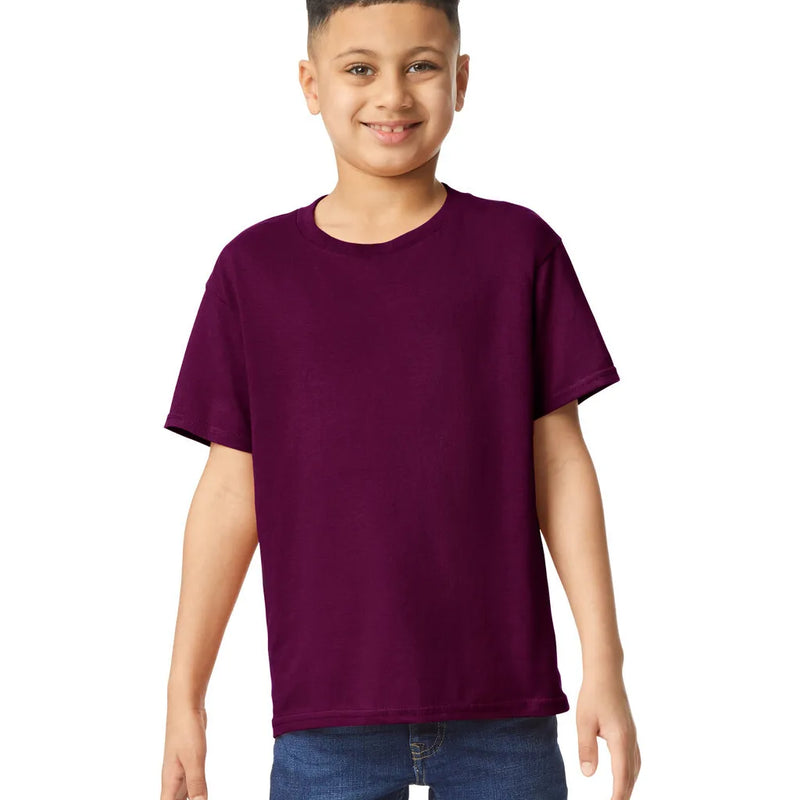 Gildan 5000B Youth Heavy Cotton Fabric - Maroon, Short Sleeve, Classic Fit (1 Unit)