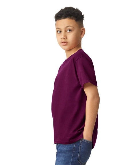 Gildan 5000B Youth Heavy Cotton Fabric - Maroon, Short Sleeve, Classic Fit (1 Unit)