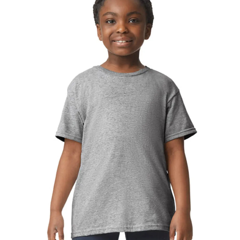 Gildan 5000B Youth Heavy Cotton T-Shirt Fabric - Sport Grey, Classic Fit, Short Sleeve (1 Piece)