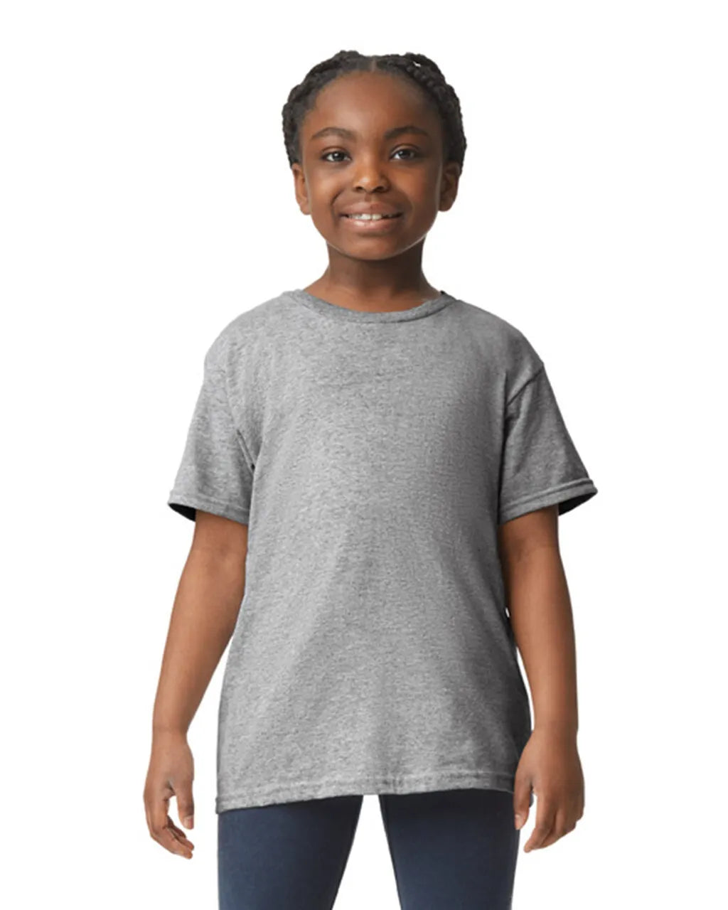 Gildan 5000B Youth Heavy Cotton T-Shirt Fabric - Sport Grey, Classic Fit, Short Sleeve (1 Piece)
