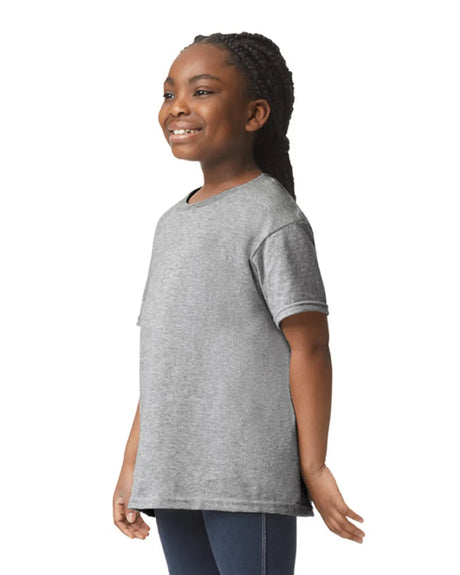 Gildan 5000B Youth Heavy Cotton T-Shirt Fabric - Sport Grey, Classic Fit, Short Sleeve (1 Piece)