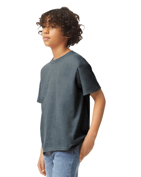 Gildan 5000B Youth Heavy Cotton Fabric - Dark Heather, Short Sleeve, Classic Fit (1 Shirt)