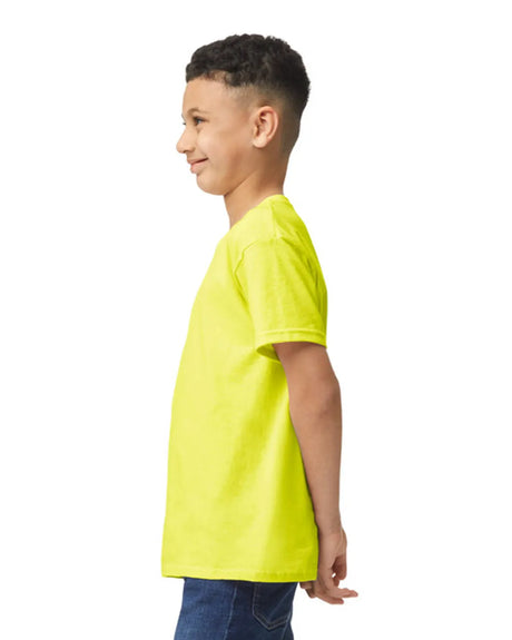 Gildan 5000B Youth Heavy Cotton Fabric - Safety Green, Short Sleeve, Classic Fit (1 Shirt)