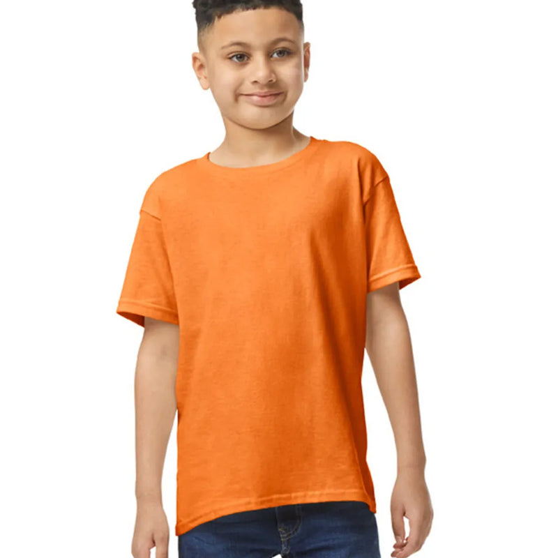 Gildan 5000B Youth Heavy Cotton T-Shirt - Safety Orange, Short Sleeve, Classic Fit (1 Unit)