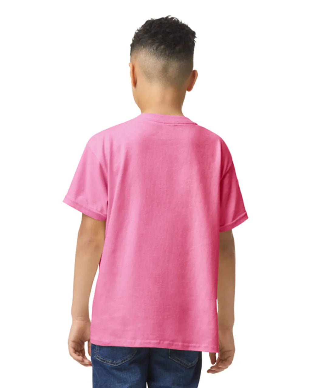 Gildan 5000B Youth Heavy Cotton Fabric - Safety Pink, Short Sleeve, Classic Fit (1 Piece)