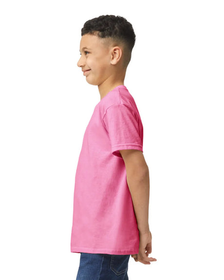 Gildan 5000B Youth Heavy Cotton Fabric - Safety Pink, Short Sleeve, Classic Fit (1 Piece)