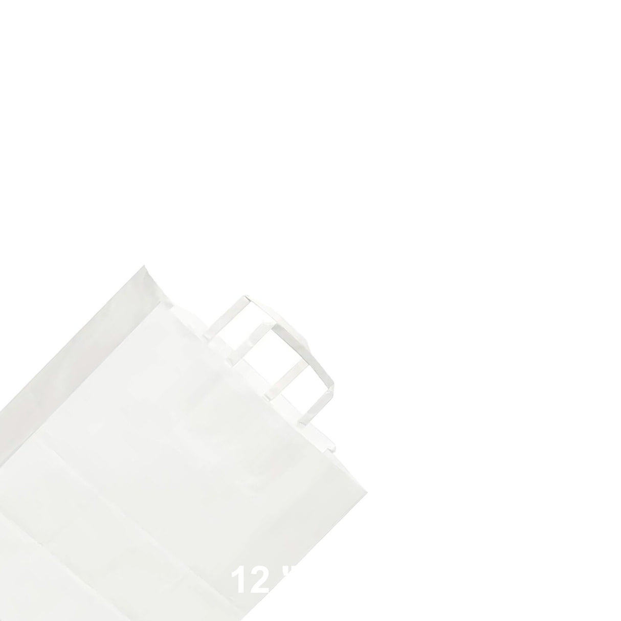 Versatile White Paper Bags with Flat Handles 12" x 7" x 17"