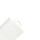 Versatile White Paper Bags with Flat Handles 12" x 7" x 17"
