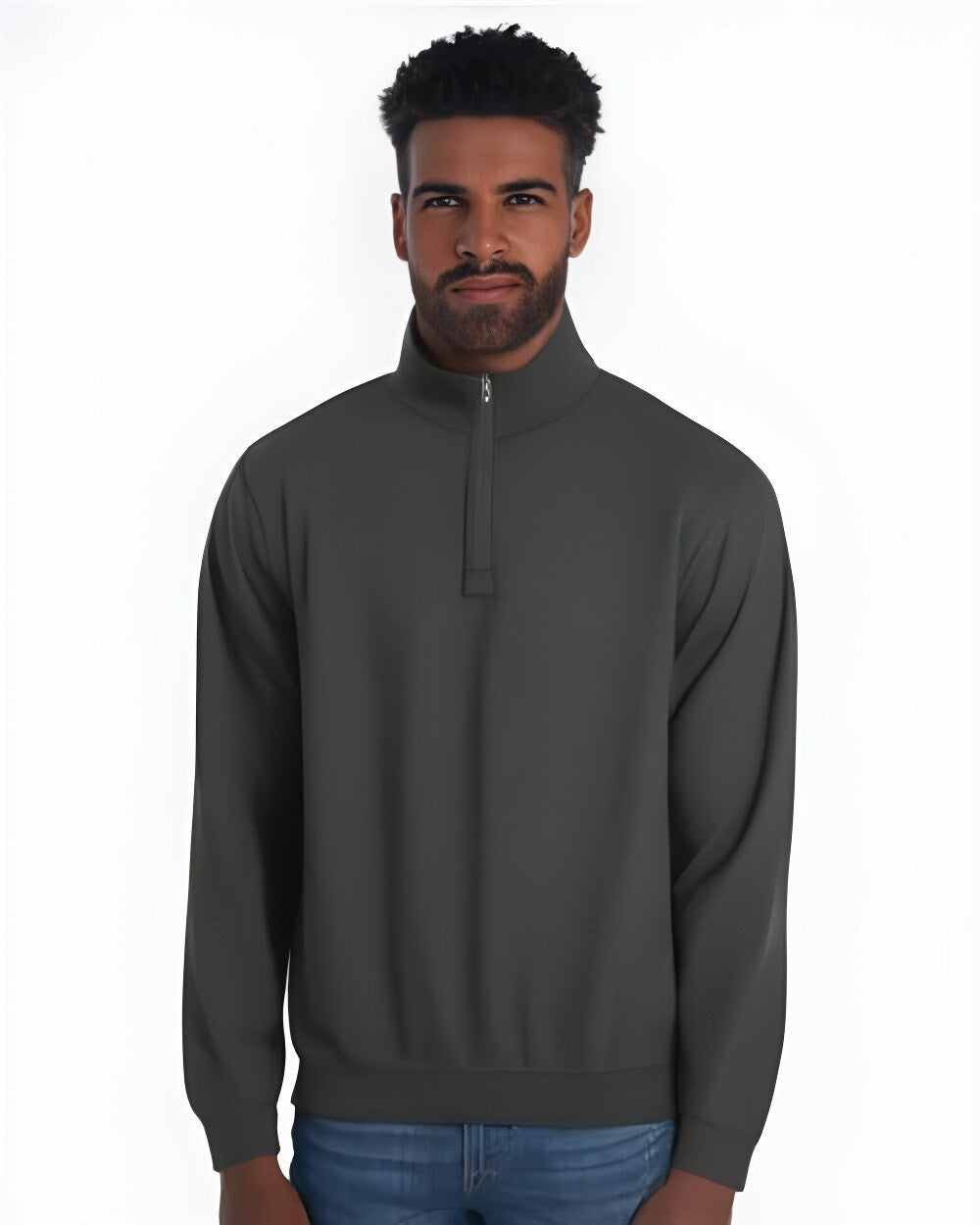 JERZEES® Nublend Cadet Collar Quarter-Zip Long Sleeve Sweatshirt