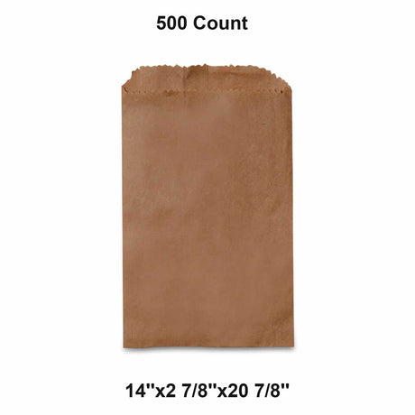 Flat Kraft Paper Bags 14" x 2 7/8" x 20 7/8"