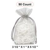 Flat Bottom Organza Bags 3 1/2''x1''x5 1/2'' for Elegant Party Bags
