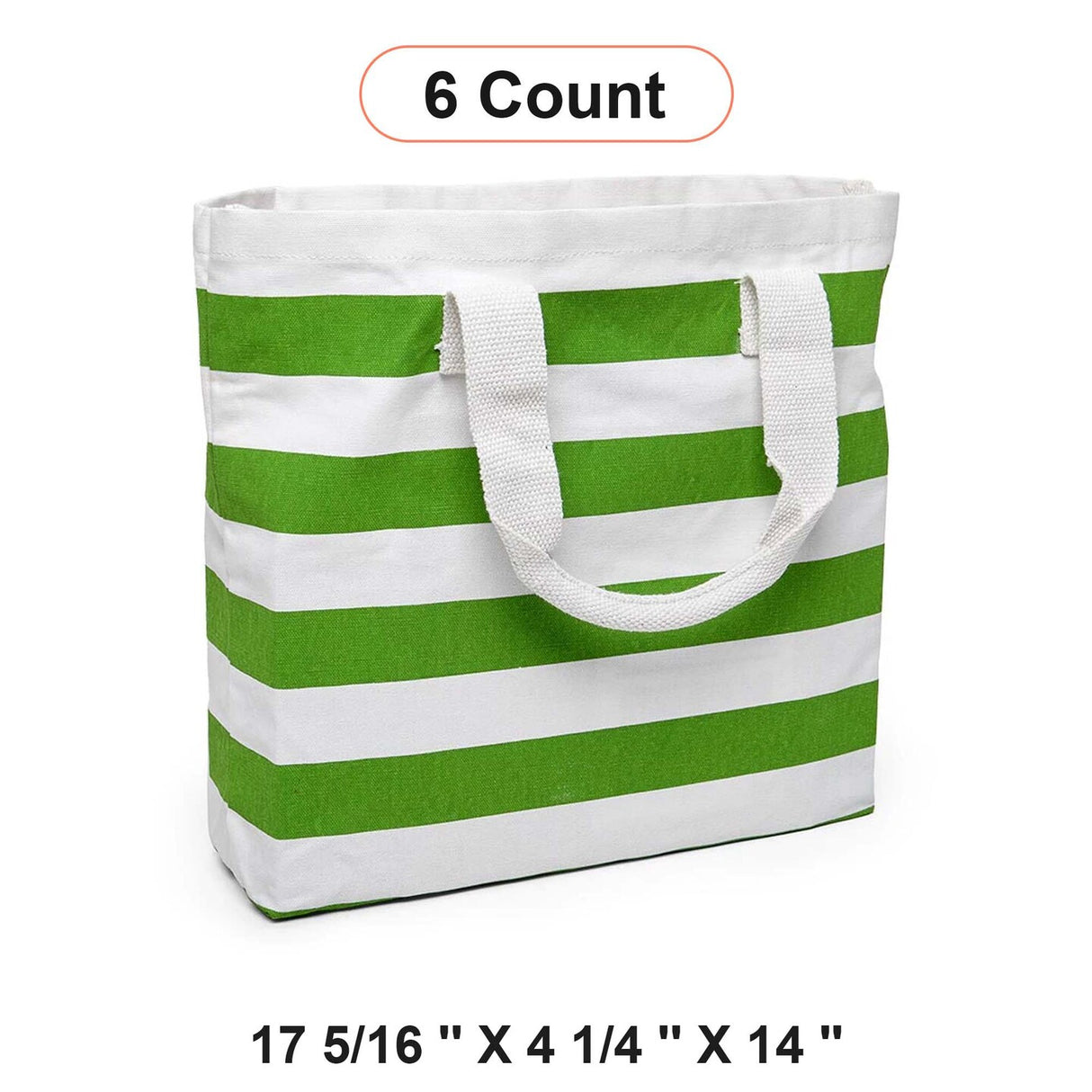 Reusable Stripe Tote Bag 17 5/16 '' x 4 1/4 '' x 14 '' Ideal for Retail