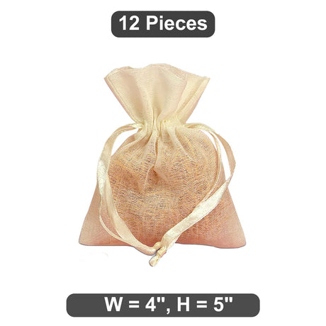 Reusable Muslin Drawstring Bags 4" x 5" Perfect for Small Items