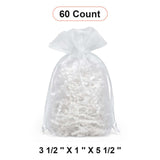 Flat Bottom Organza Bags 3 1/2'' x 1''x 5 1/2'' for Gift Wrapping