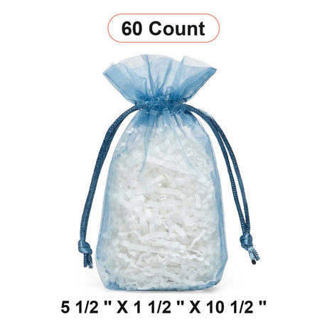 Flat Bottom Organza Bags 5 1/2''x11/2''x10 1/2'' for High-End Packaging