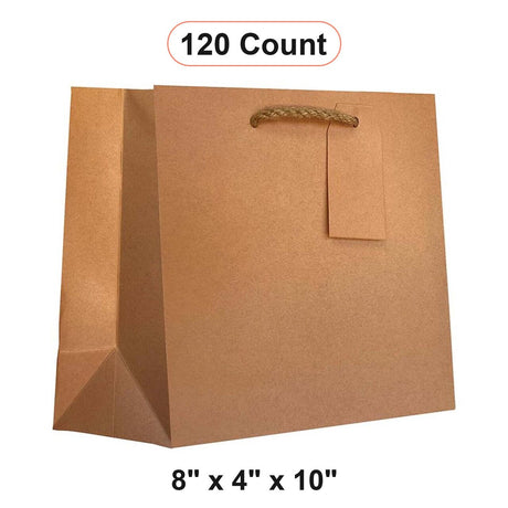 Premium Kraft Euro Totes 8" x 4" x 10" Strong Eco-Friendly Design