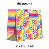 Patterned Gift Bags 14" x 7" x 17 1/2" Stylish Durable and Spacious