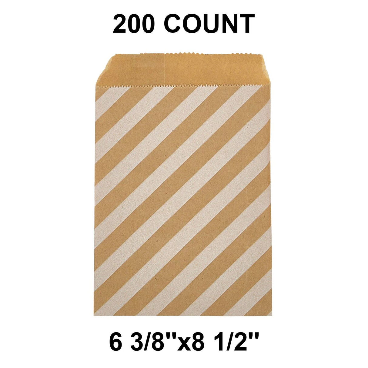 Durable White Paper Merchandise Bags 6 3/8" x 8 1/2"