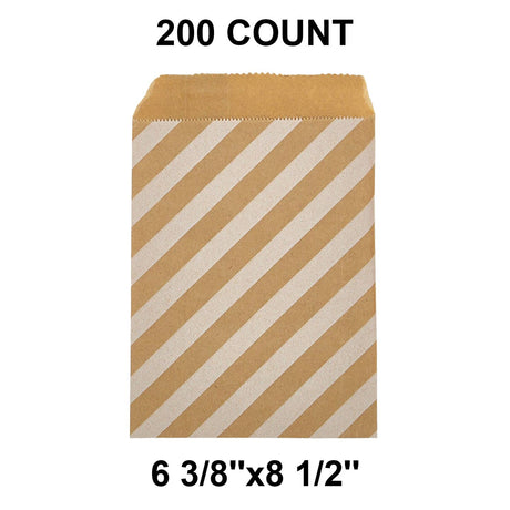 Durable White Paper Merchandise Bags 6 3/8" x 8 1/2"