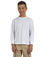 JERZEES® Dri-Power Youth Poly Cotton Long Sleeve Crewneck T-Shirt