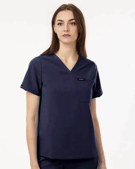 Jaanuu® Women's Calix Fit & Flare Scrub V-Neck Top