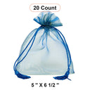 Bolsas transparentes iridiscentes con borlas en tonos joya 5'' x 6 1/2'' para empaques