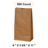 Kraft Retail Bags 6'' x 3 5/8'' x 11''
