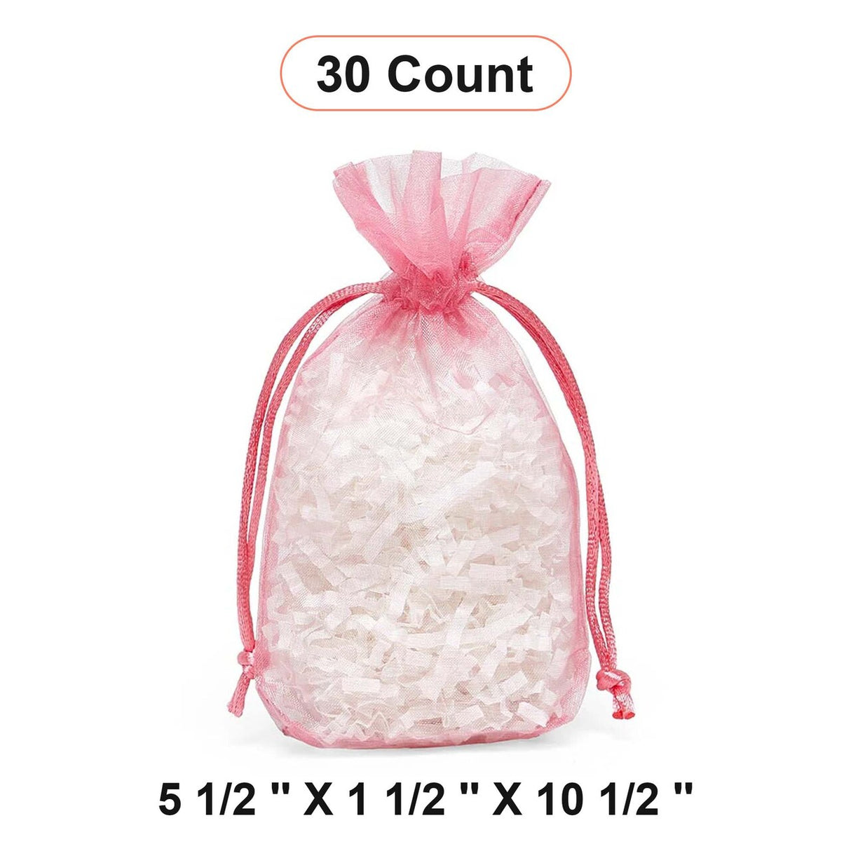 Flat Bottom Organza Bags 5 1/2''x11/2''x10 1/2'' for Deluxe Packaging