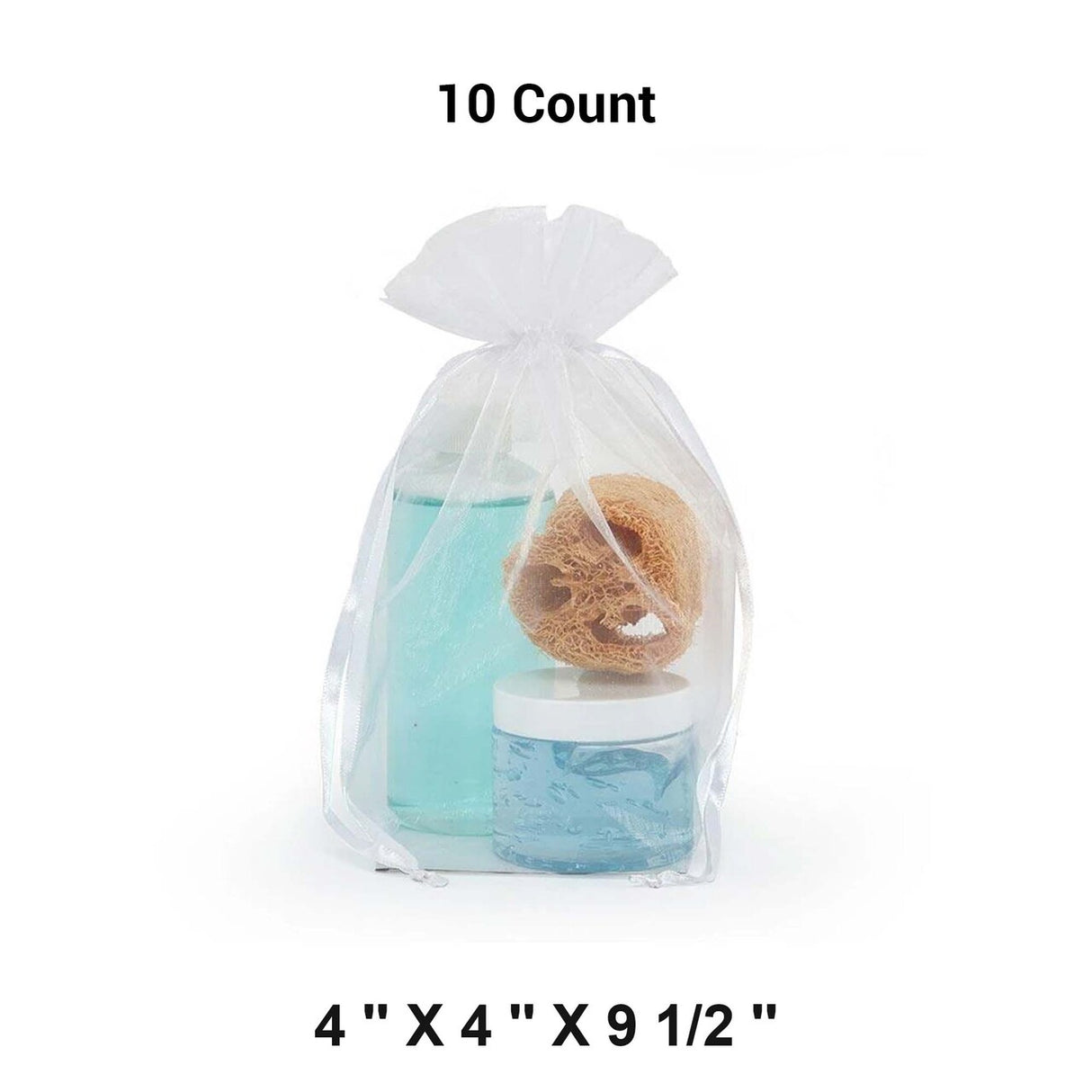 Cardboard Square Bottom Organza Bags 4'' x 4'' x 9 1/2'' for Favors