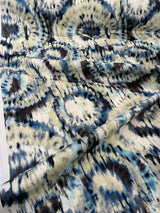 Urban Blue Ikat Cotton Fabric - Blue, Brown, Black, Beige, White, Gray, 57" Width (1 Yard)