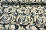 Urban Blue Ikat Cotton Fabric - Blue, Brown, Black, Beige, White, Gray, 57" Width (1 Yard)