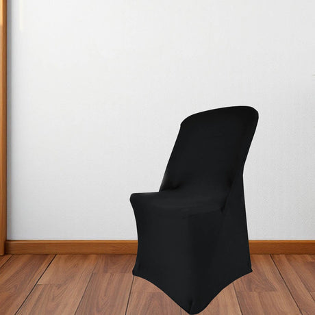 1 Piece Black Premium Spandex Folding Chair Cover Fits Lifetime Chairs, Machine Washable