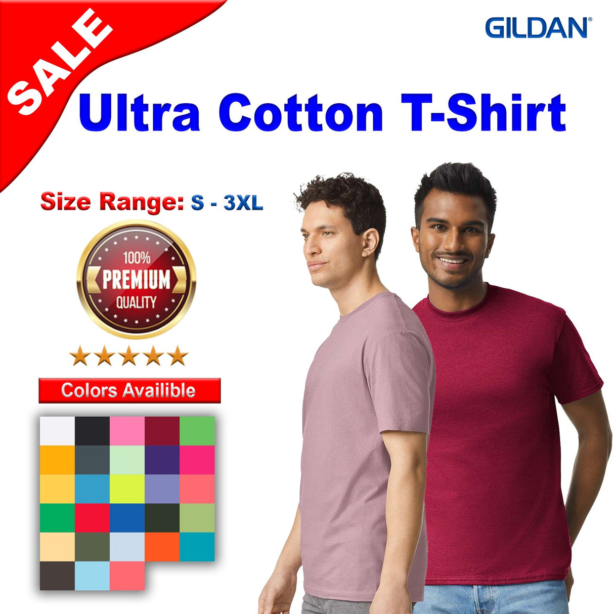 Gildan® Ultra Cotton Crewneck Short Sleeve T-Shirt